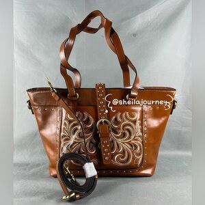 NWT PATRICIA NASH Leather Noto Lux Ranch Tote